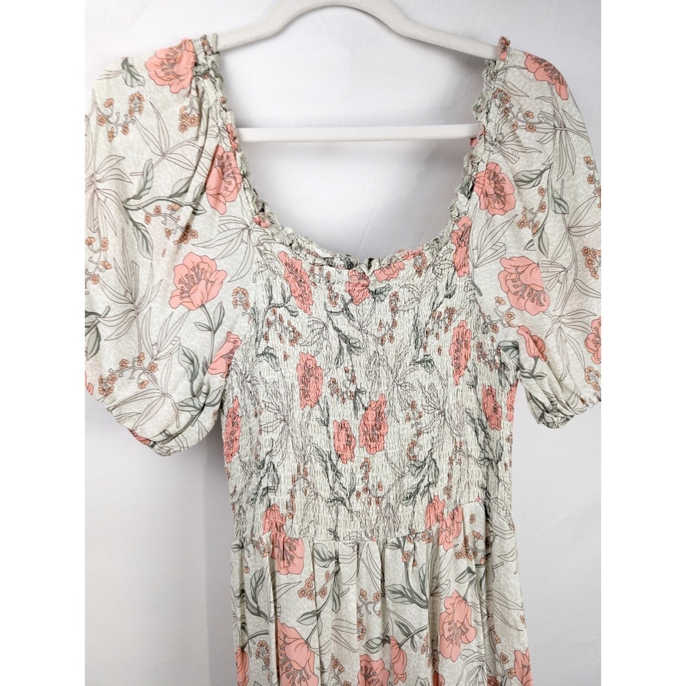 Romantic Floral Puff Sleeve Maxi Peasant Dress Size S Fairy Cottagecore Coquette - Picture 8 of 9